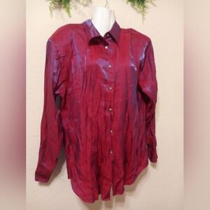 Karen Scott Red Button Down Shirt